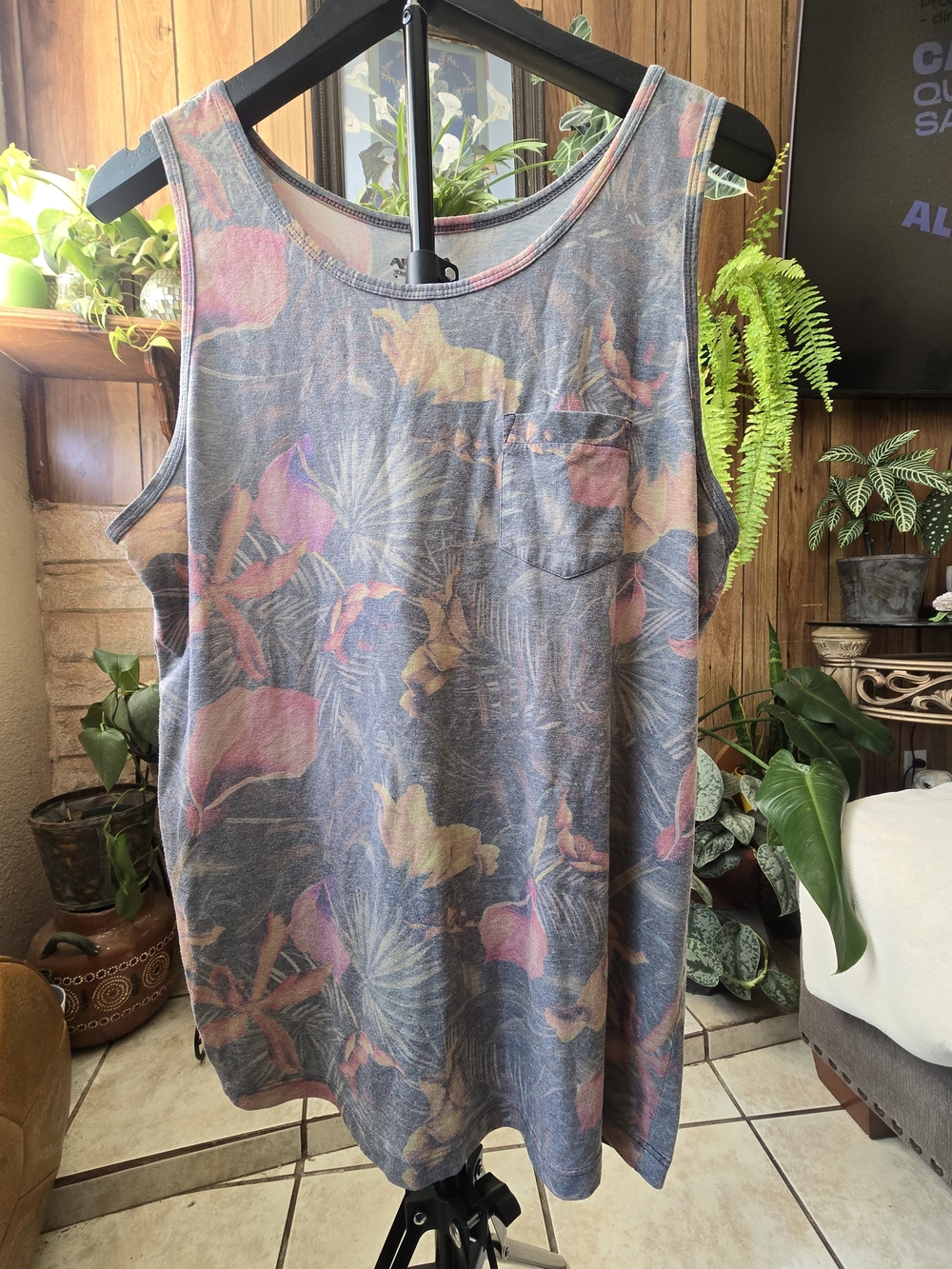 Sleeveless Floral Pocket Arizona Tank Top - Multicolored